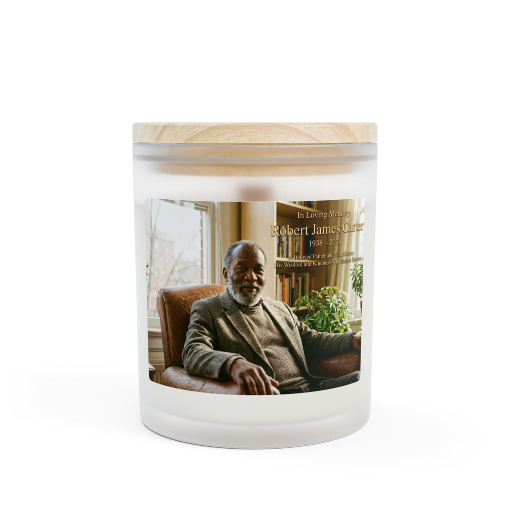 Custom Frosted Glass Memorial Candle