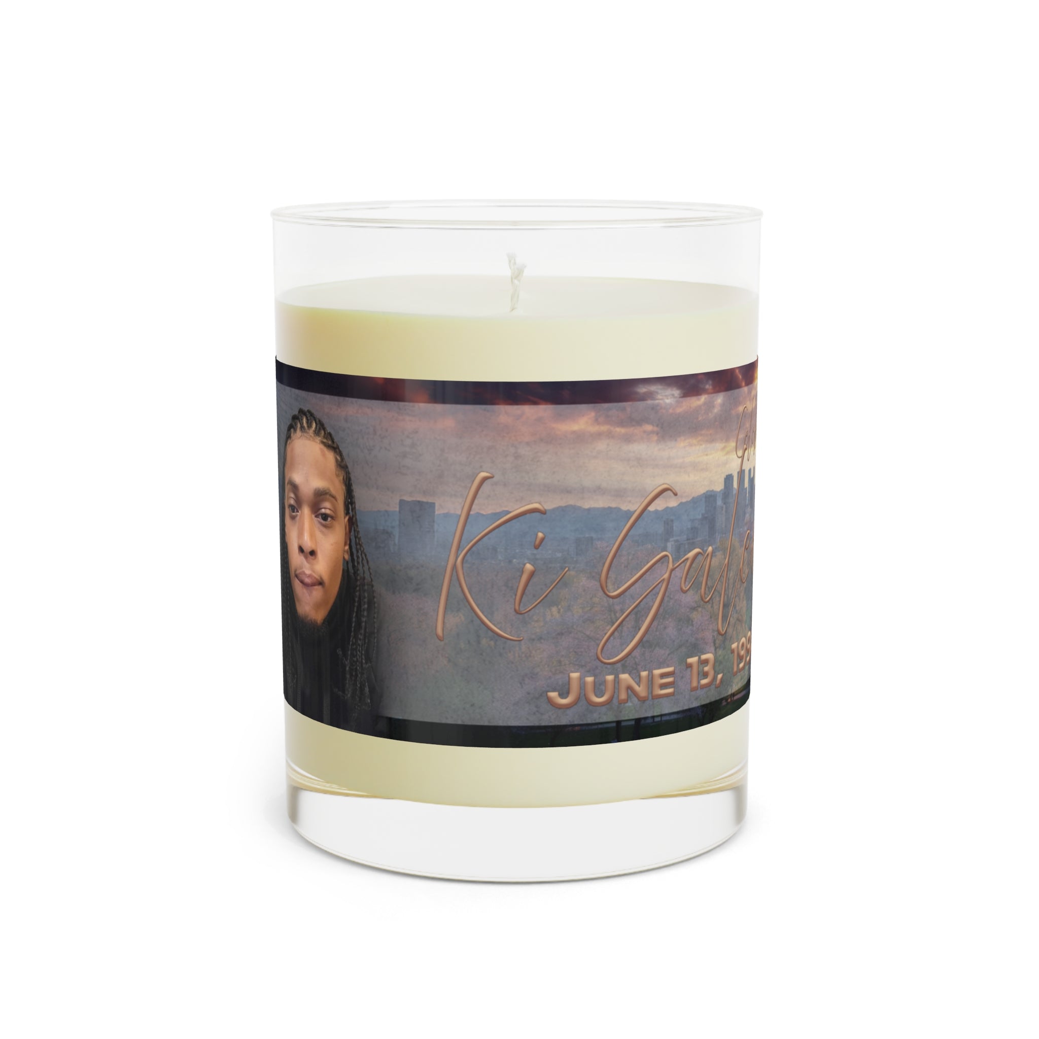 Ki Saleem Marsh Memorial Photo Candle 11oz Scented Glass Tribute
