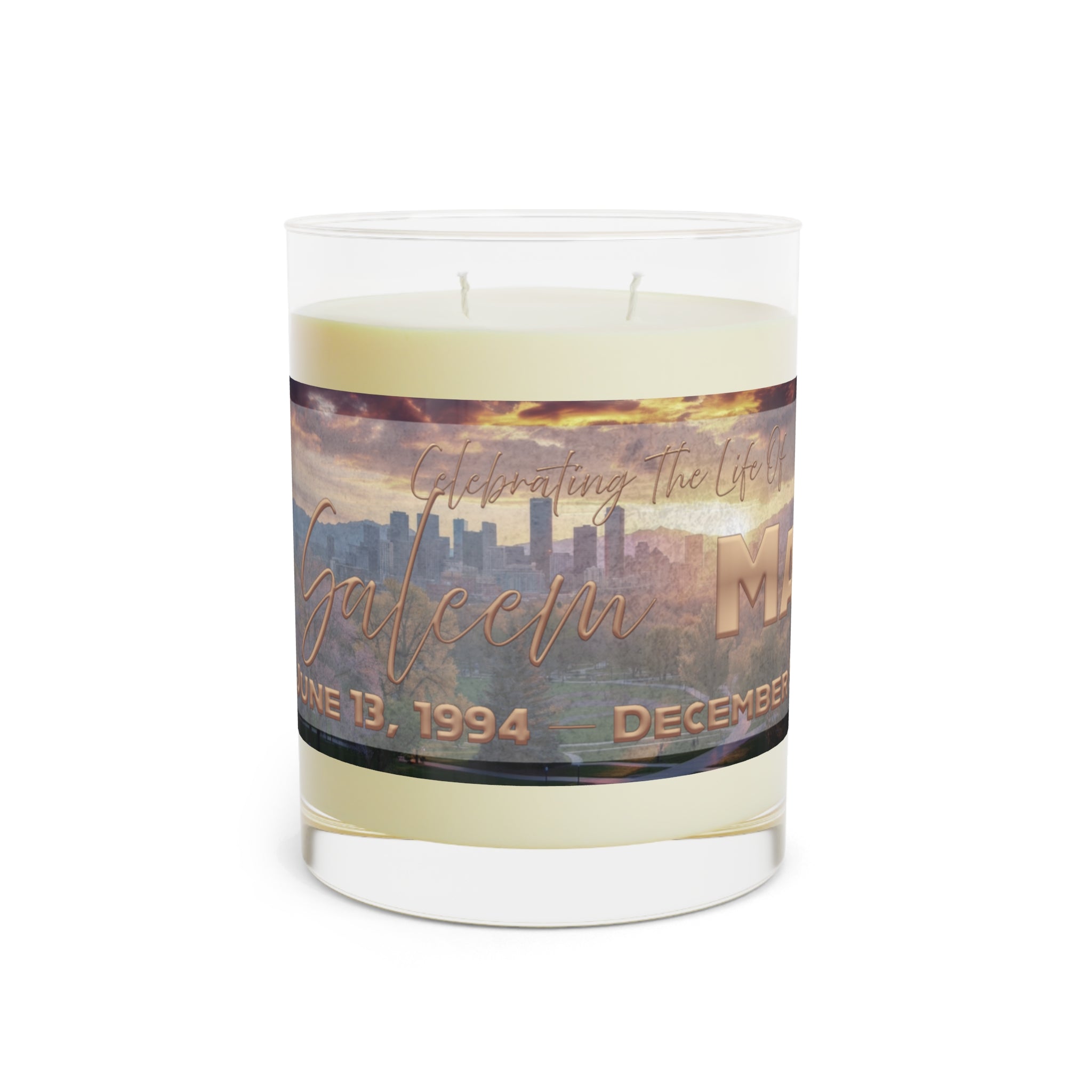 Ki Saleem Marsh Memorial Photo Candle 11oz Scented Glass Tribute